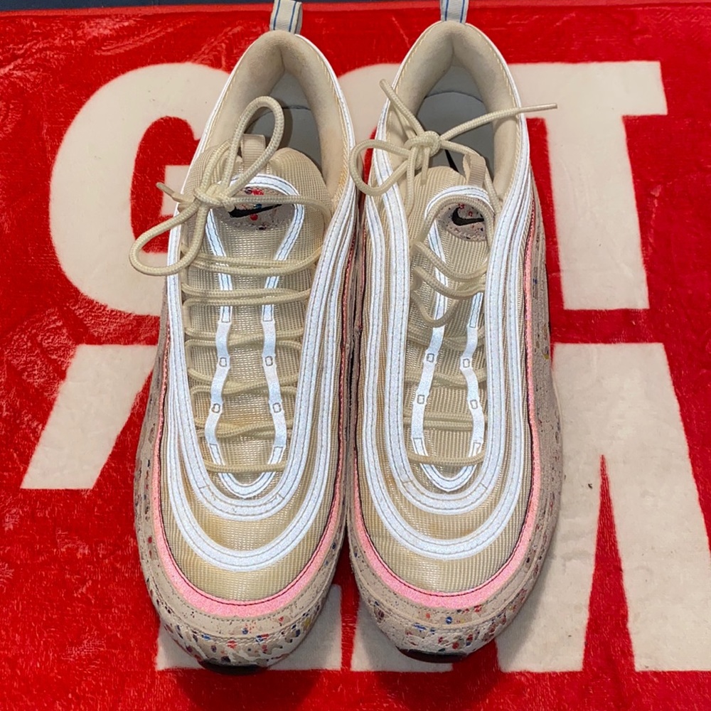 Nike Air Max 97 Paint Splatter White Red Multi Color